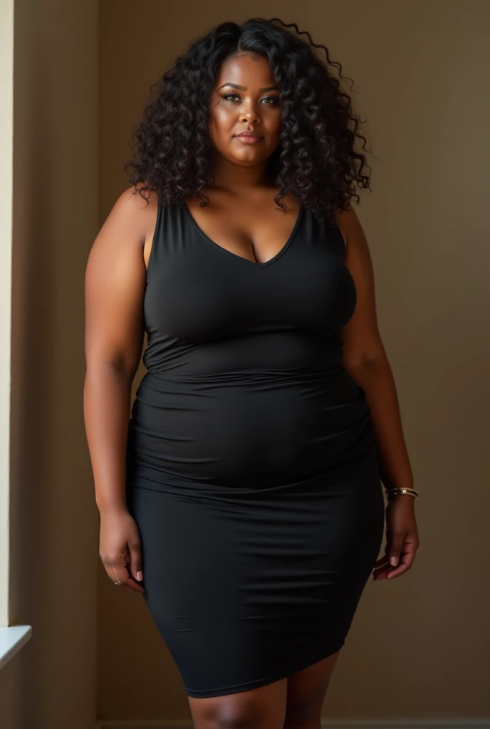 Large Bubby Create an image of a chocolate, chubby lady with big boobs.vLet it be a ...