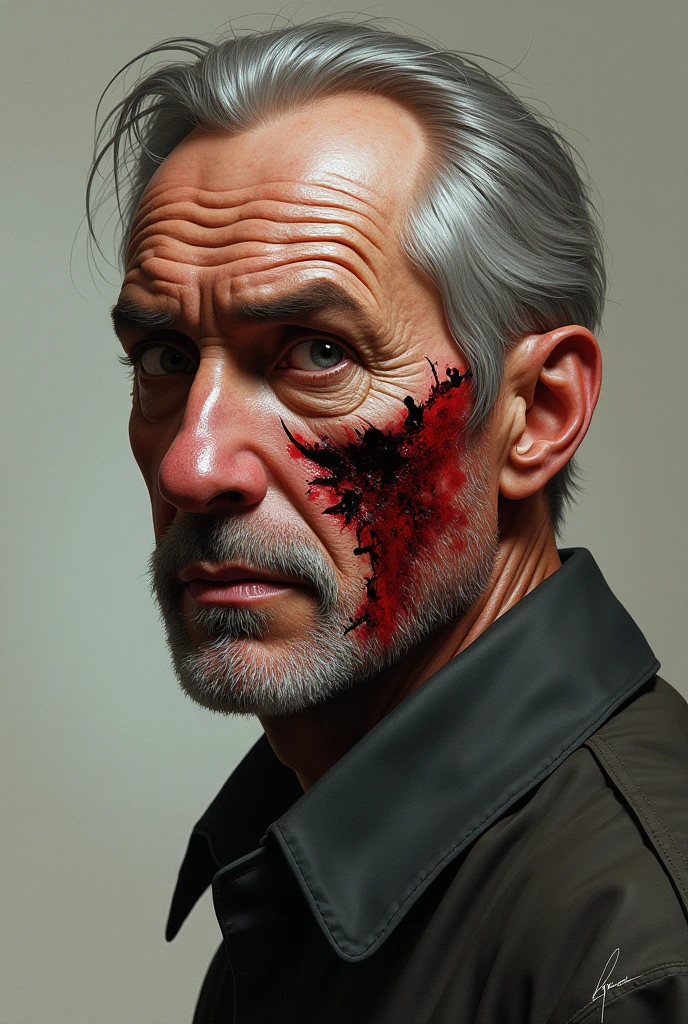 A painting of a really messy middle-aged man with a bloody face and head., Butcher shop, Science - Horror Fiction Art, Sci-Fi Horror Artworks., inspired by Aleksi Briclot, Crocs de Butcher shop, Horror fantasy art, but Alexi Briclot, horror concept art, poison, Fantastic art and horror., Detailed illustration of 4K horror, dark fantasy horror art