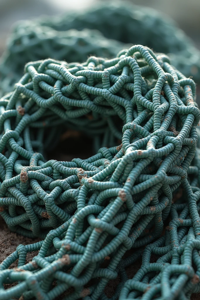 Pile of shibari ropes, torn