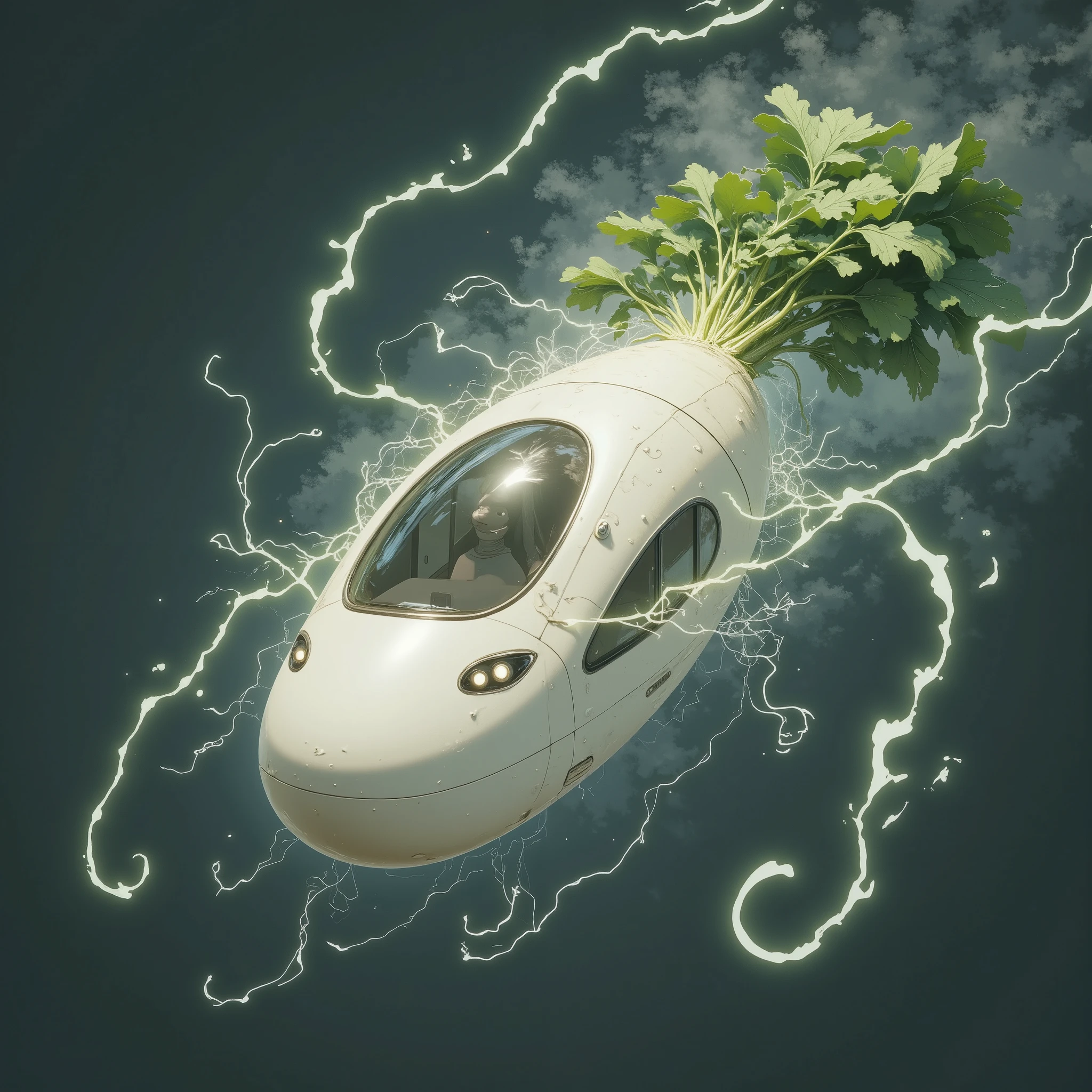  A daikon-shaped train that flies through the dark subskies、Myriad Streams of Light 