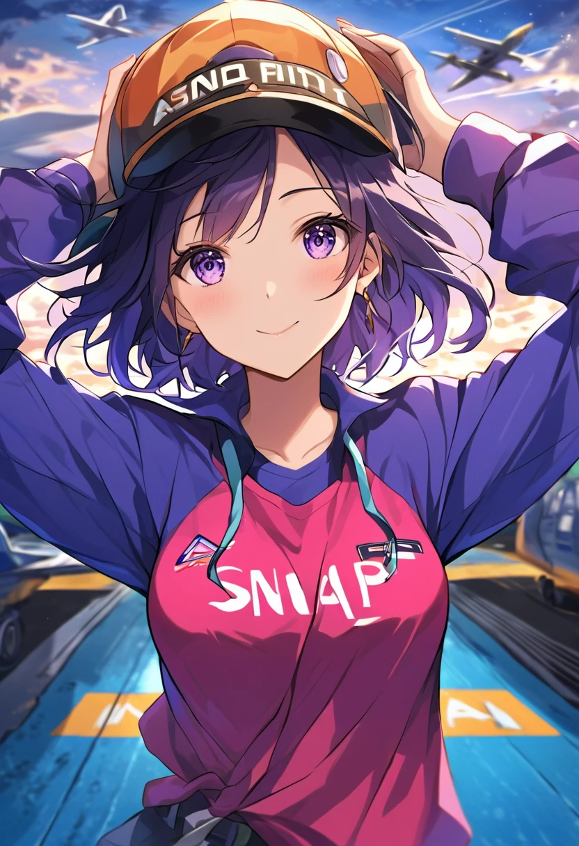 Create an image of an airplane pilot with the name on the shirt "Snap"