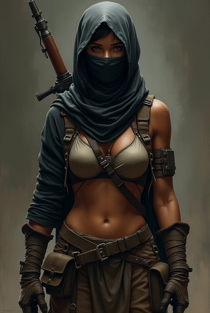 jovem, Rogue Lonely Girl, armadura de couro, sorriso, (nariz blush), umbigo, belos olhos detalhados, cinemactic, desenhado por Greg Rutkowski, Yoji Shinkawa: 0.6