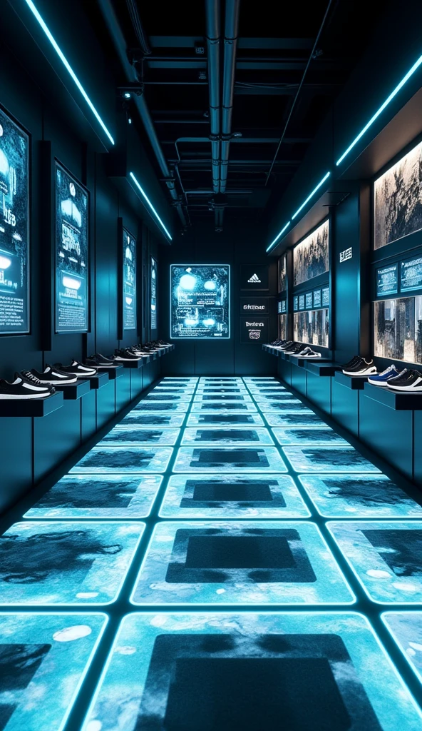 Enter our cutting-edge exhibition hall, where intelligence meets elegance. Our intelligent display screens feature top-quality masterpieces illustrated with extraordinary detail. Cinematic lighting enhances the atmosphere, illuminating exquisite artifacts in glass display cabinets and booths. The dark gray flooring enhances the cultural ambiance, inviting you to explore every intricate detail
