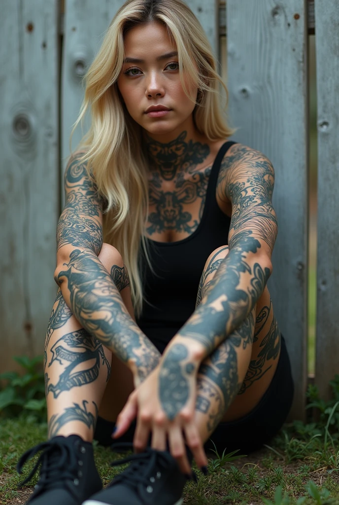 a tattooed crime angel in a cannabis plantation, defined lines, drawing, simple, impactful, (best quality,4k,8k,highres,masterpiece:1.2),ultra-detailed,(realistic,photorealistic,photo-realistic:1.37),studio lighting,extreme detail description,professional,vivid colors