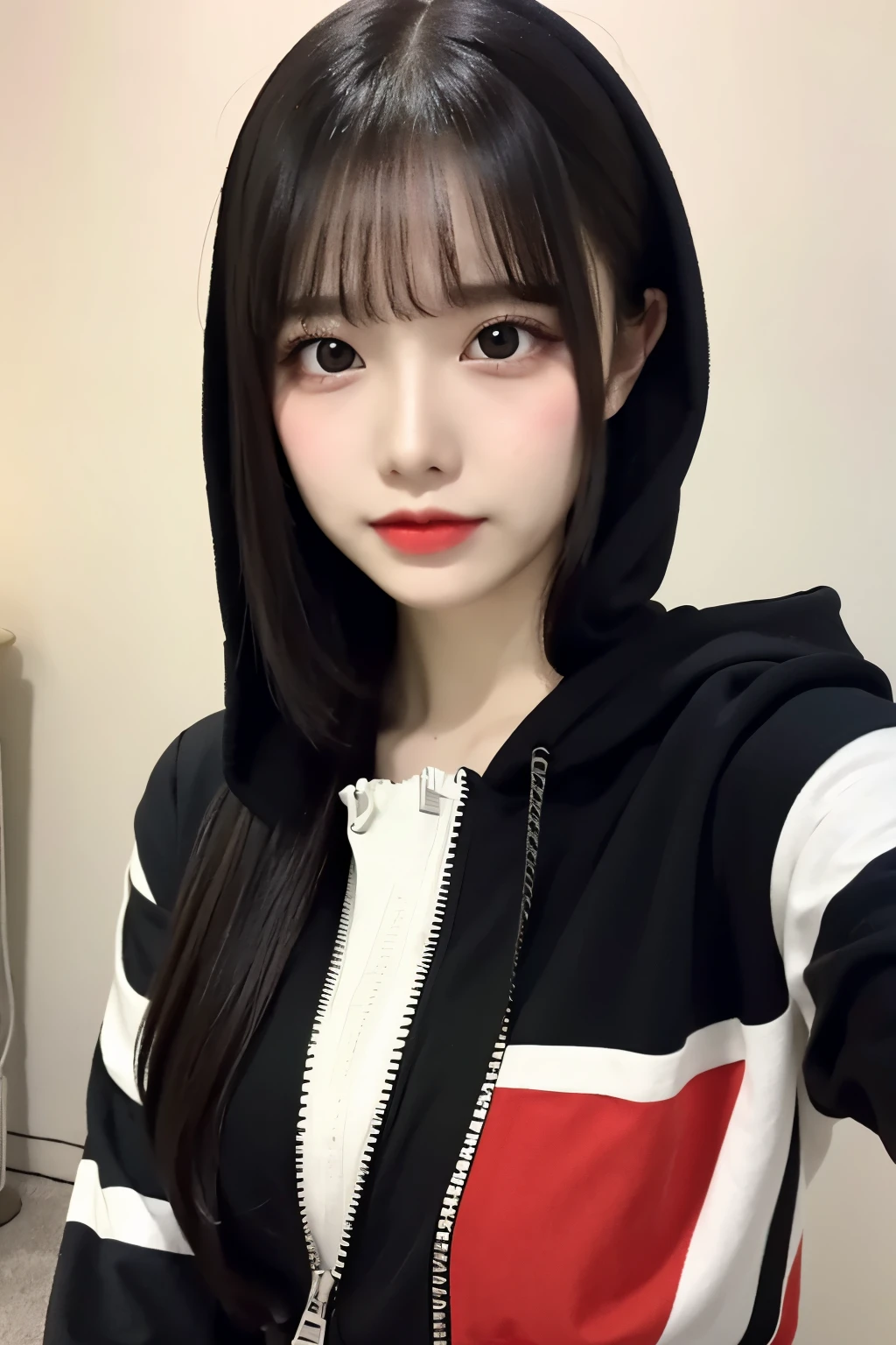 Motorcycle girl，Black CG coat，Red motorcycle，hilltop，the night，Highest image quality，Outstanding details，超高分辨率，（fidelity：1.4），The best illustration，Favor the details，Highly cohesive 1girl，He has a delicate and beautiful face，Dressed in black and white mechs，