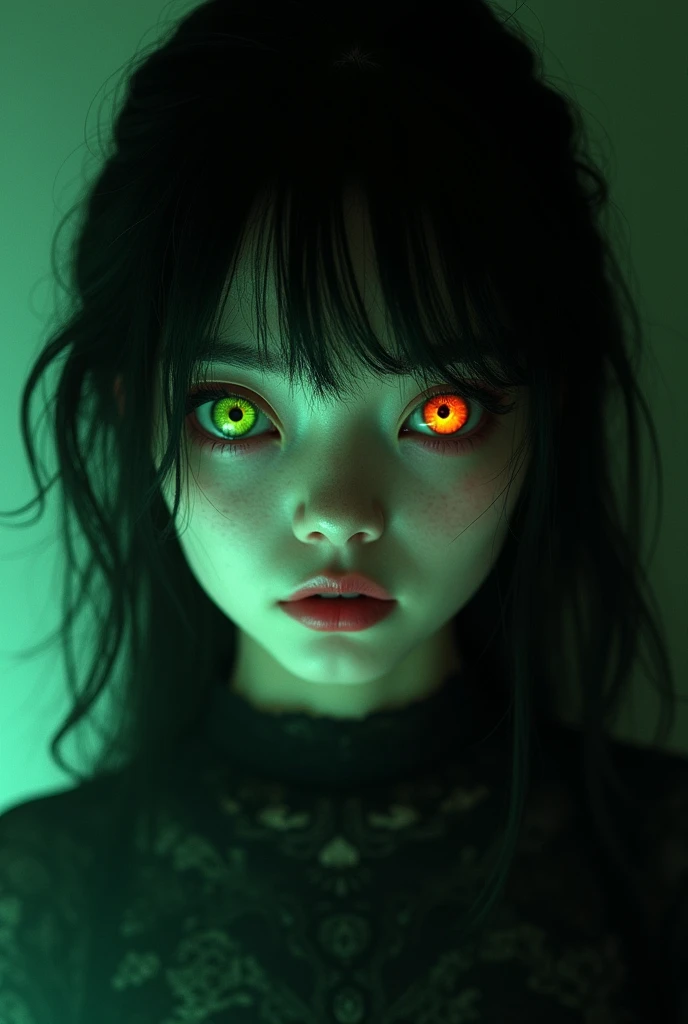 - Age: 17 years - Gender: Female - Physical appearance:
- Yellow eyes - Long black hair with green streaks - Scar that runs from the neck to the cheek (most noticeable on the neck)