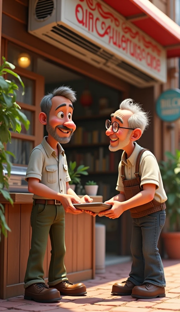 Cartoon character of a man wearing black glasses and a blue shirt, um personagem animado, Caractere estilizado, animation style rendering, 3D estilizado, Arnold Maya render, 3 d render stylized, toon render keyshot, Personagem 3D, Personagem 3D, 3d rendering stylized, 3 d character render, personagem de desenho animado, Personagem de close up, Pose de personagem,  (Estilo Pixar) (master part:1.2) (Bokeh) (best quality) (pele detalhada) (textura detalhada) (8k) (argila) (Cinematic lighting) (foco nítido