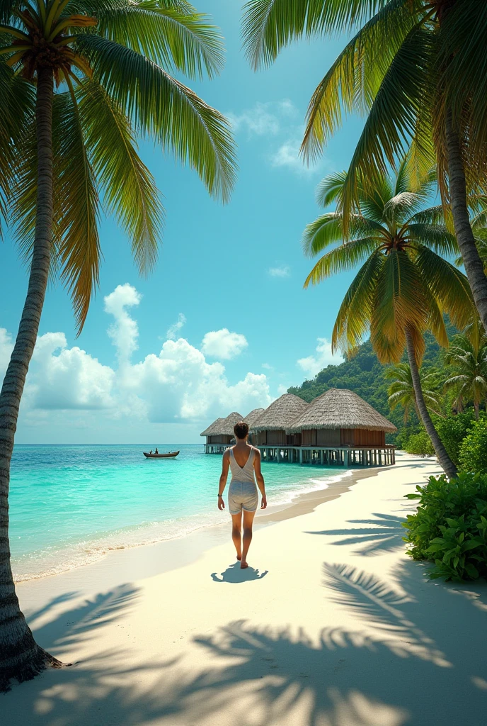 Year: 2022
Country: Tuvalu
Description: At the edge of a pristine beach on Funafuti Atoll, a young girl in a pastel sundress delicately collects seashells in a wicker basket. Her father, dressed in a retro Hawaiian shirt and Panama hat, assists her while her mother captures the moment with a vintage camera.