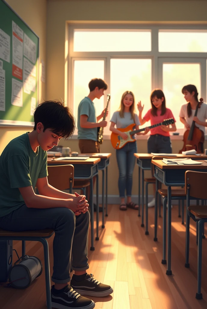 girl sitting on the floor and drawing a paint, boy sitting on the chair and looking at the girl,