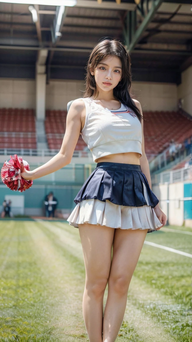 Pubic hair grows、Smile full of happiness、((:1.3))、、、Panting face、Lacking、After being attacked、Sweating、Expression in a state of excitement、short-hair、eye glass、((:1.1))、Pink panties seem to flicker、((1 beautiful girl)), extremely detailed CG unified 8k wallpaper, Highly detailed, RAW color photo, Professional Photography, Realistic, top-quality、hight resolution、ultra-detailliert、masterpiece、Raw photography、realisitic、Photorealsitic、extremely delicate and beautiful、finely detail、Textured skin、full-shot、(Sky from below)、1womanl、japanes、22year old、(Professional Baseball Team Cheerleading)、(Cheering seats in the stadium)、(beauitful face:1.5)、(Showing white panties:1.2)、(Highkick:1.5)、itting open legs、Open your crotch、(Pubic hair sticking out of panties)、Cheering uniform、(a miniskirt:1.5)、tall、Brown hair、Wearing makeup、(Bare legs:1.5)、Do not wear anything on your arm、perfectly proportions、(At SFW)