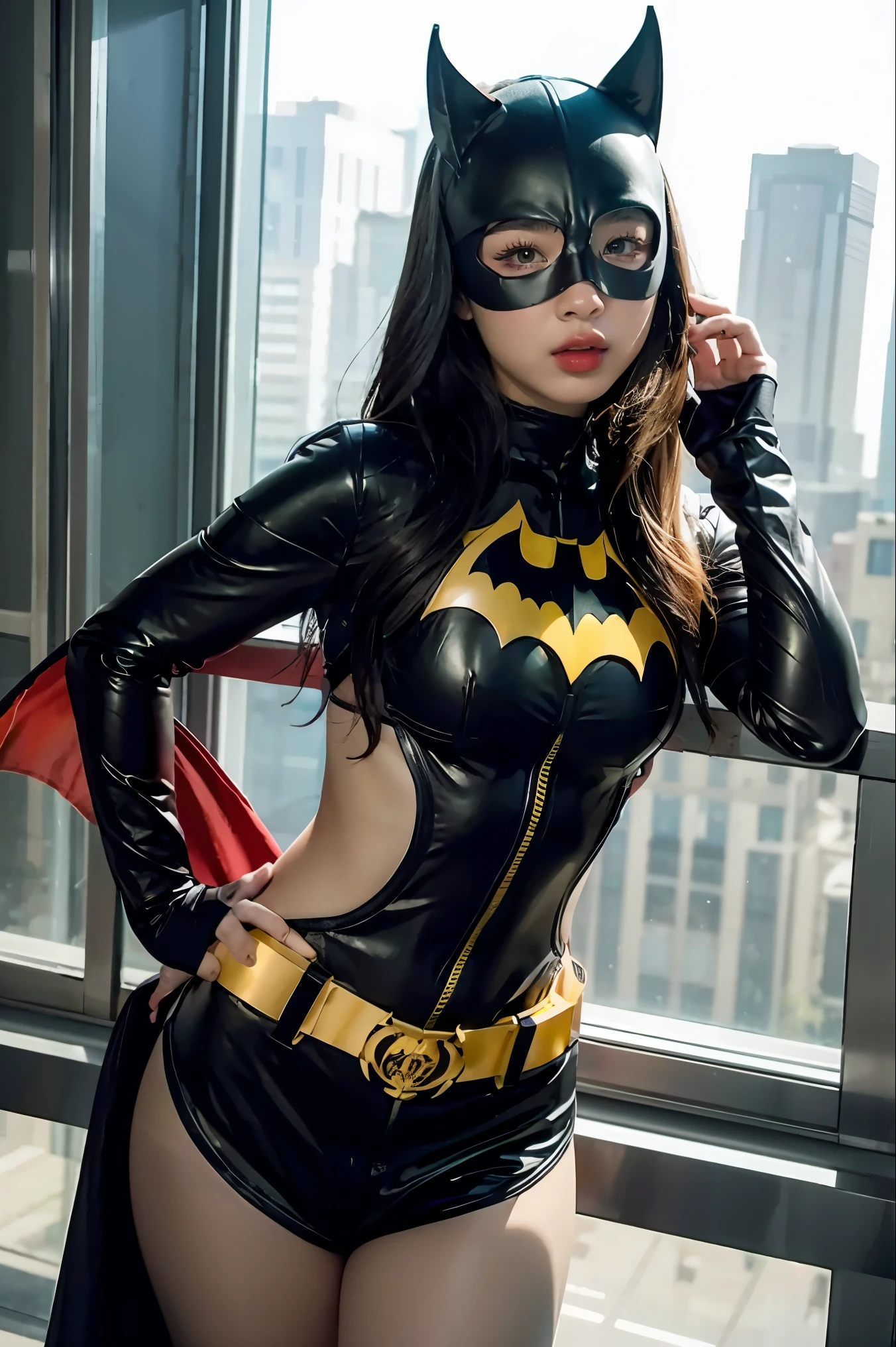 (masterpiece), best quality, perfect body, 18yo GIRL,batwoman armor suit, 