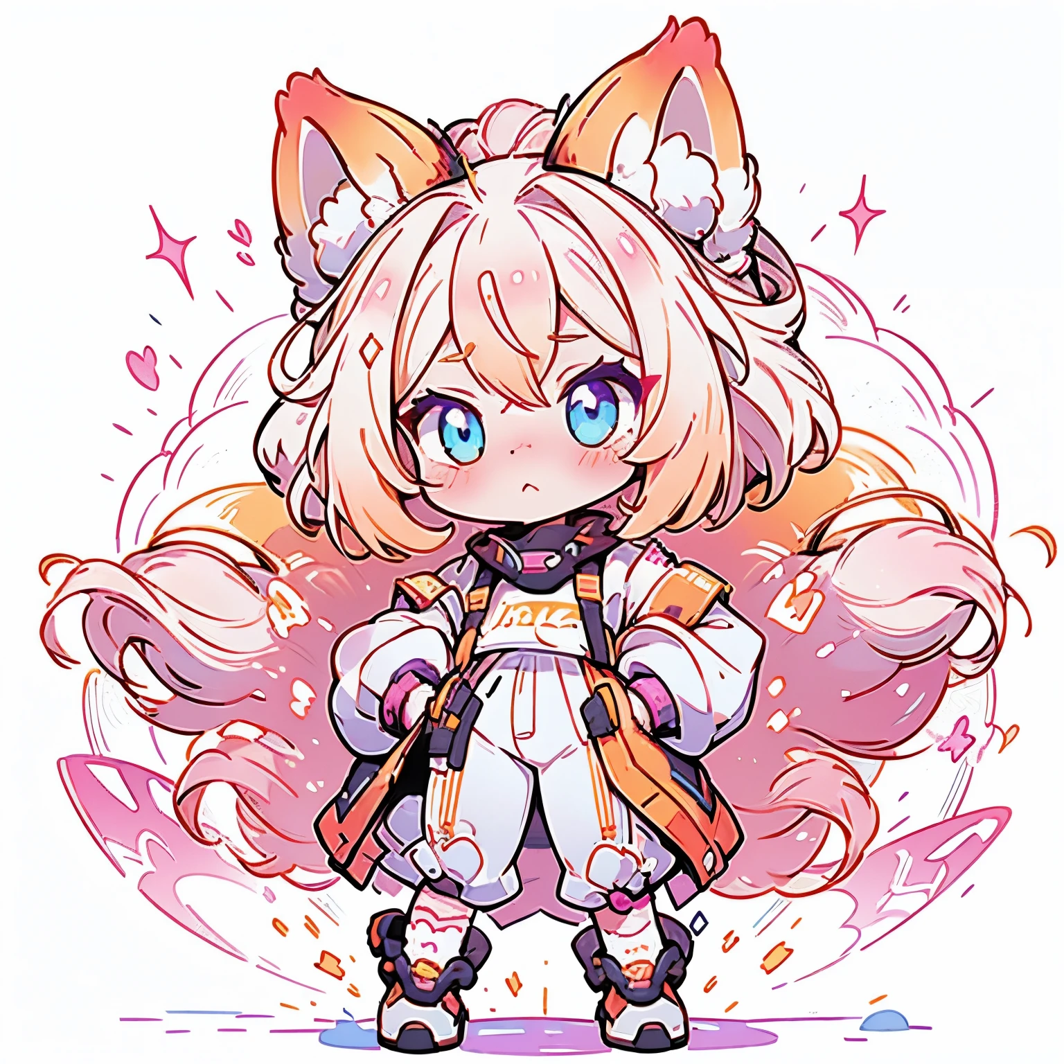 A pretty ferret girl, cute ears and cute fluffy tail