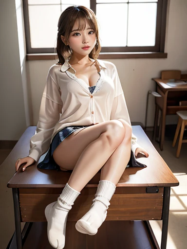 realistic, 1gril, per HD, 12k, wearing Allstars shoes, slim body, rather big body, six pack body, big round breasts, no clothes, beautiful breasts, looking at the camera, sitting on the sofa, long black hair, facial details, detailed person, body details, clothing details, hair details, body details, body details, breast details, vagina details, clothes, eye details, sweat details, water details, pose (knees bent and legs wide apart) whole body