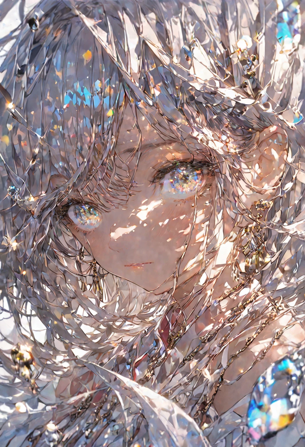 Close-up eye clear，Boy eyes，Gradient pupils，Glare effect，Optimal image quality，Extreme sharpness。