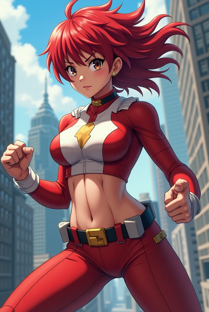 (tmasterpiece, beste-Qualit:1.2), Cowboy shot, 独奏, a 1girl, Ruby Rose, gaze at the viewer, Sporty top, little chest, leggins, the sweat, Erotica, wide thighs, blushful, the night, urban landscape, Street, sexypose, stands, gyaru