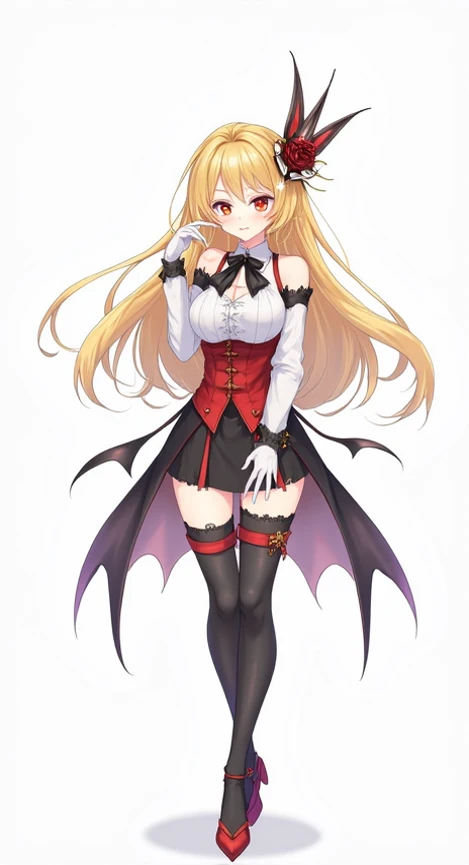 Blonde hair, pink eyes, ultra detailed, ultra realistic, realistic shading, bedroom background,