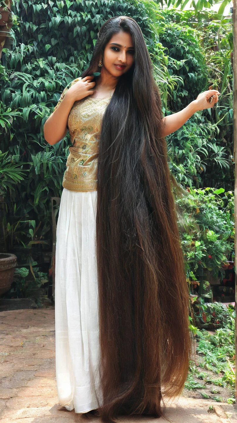 Indian longhair saree thick loose hair thickhair thick longhair silky hair Long Hair, High Resolution, Very Long Hair, High Resolution, Best Quality, High Details, UHD, Super Detailed, Long Hair, Black Hair, Very Long Hair, Breasts, Large breasts, thick loose hair 