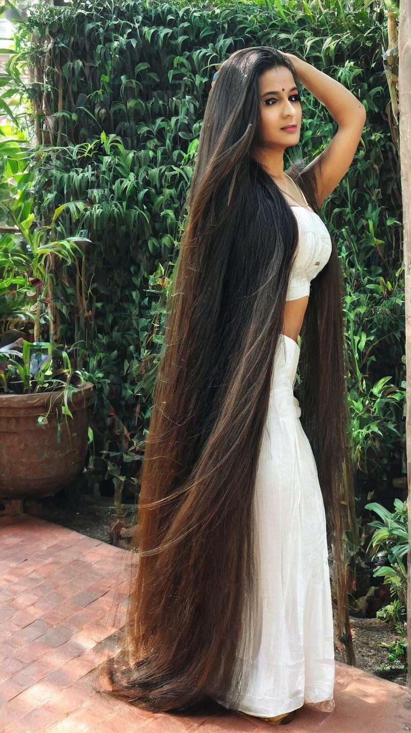 Indian longhair saree thick loose hair thickhair thick longhair silky hair Long Hair, High Resolution, Very Long Hair, High Resolution, Best Quality, High Details, UHD, Super Detailed, Long Hair, Black Hair, Very Long Hair, Breasts, Large breasts, thick loose hair 