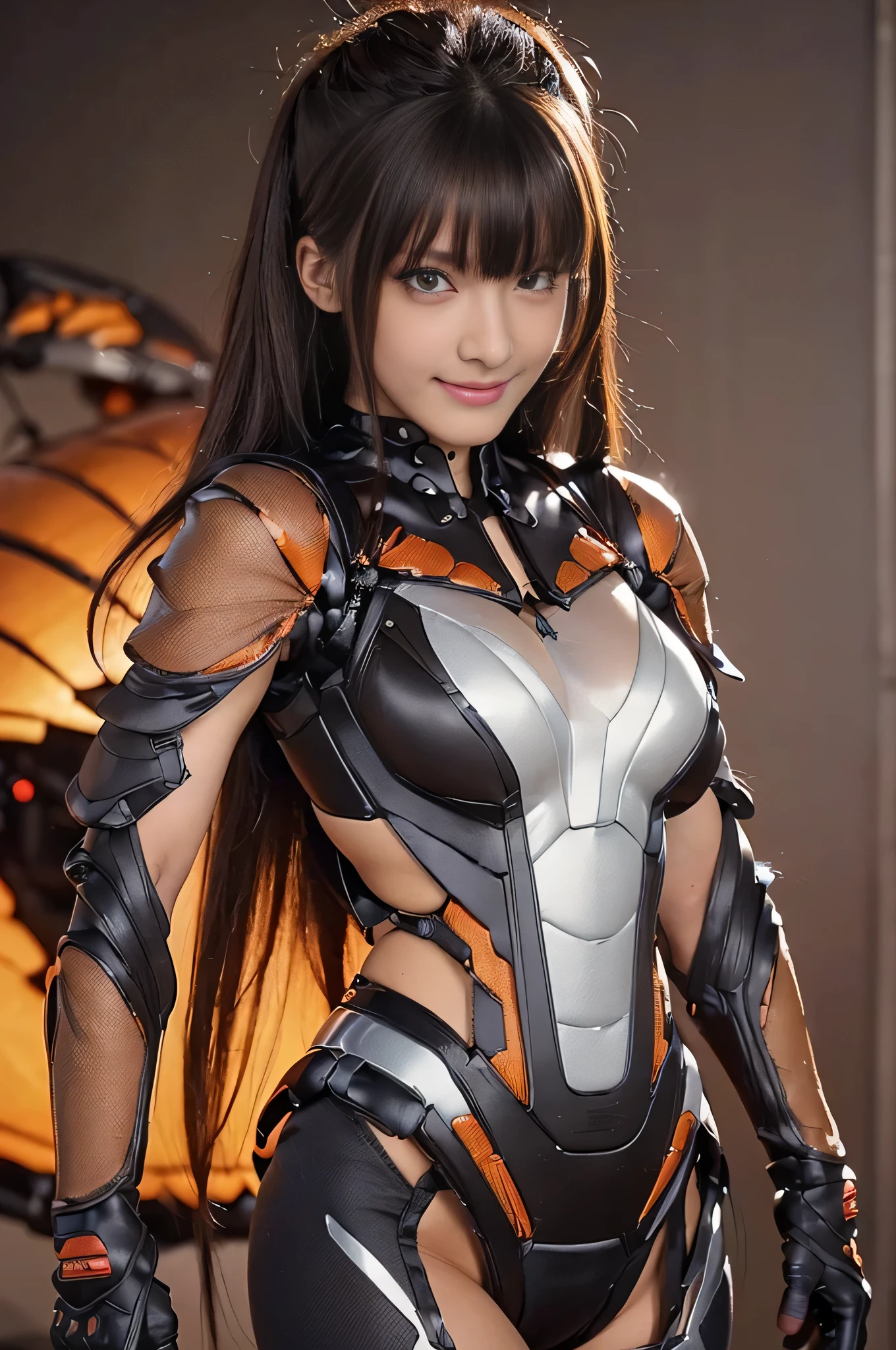 (high resolution,masterpiece,best quality,extremely detailed CG, anime, official art:1.4), realistic, photo, amazing fine details, all intricate, gloss and shiny,awesome many layers, 8k wall paper, 3d, sketch, kawaii, illustration,( solo:1.4), perfect female proportion,villainess, (fusion of dark brown cockroach and lady:1.4), (brown cockroach form lady:1.2), (brown cockroach lady:1.2), (fusion:1.2), (solo:1.4), (evil smile:1.2), muscular, abs, (cockroach brown exoskeleton bio insect suit:1.4), (cockroach brown exoskeleton bio insect armor:1.2), (brown transparency cockroach wing:1.4), (brown cockroach antennae:1.3),