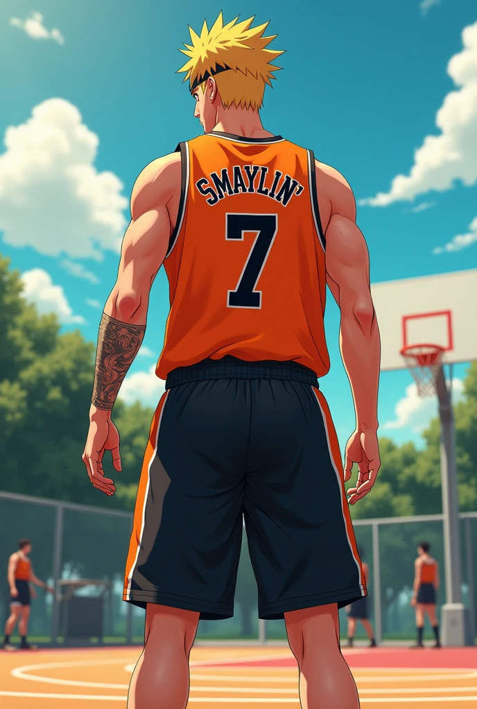 Imagining Naruto wearing basketball clothes and the name "Smaylin ...