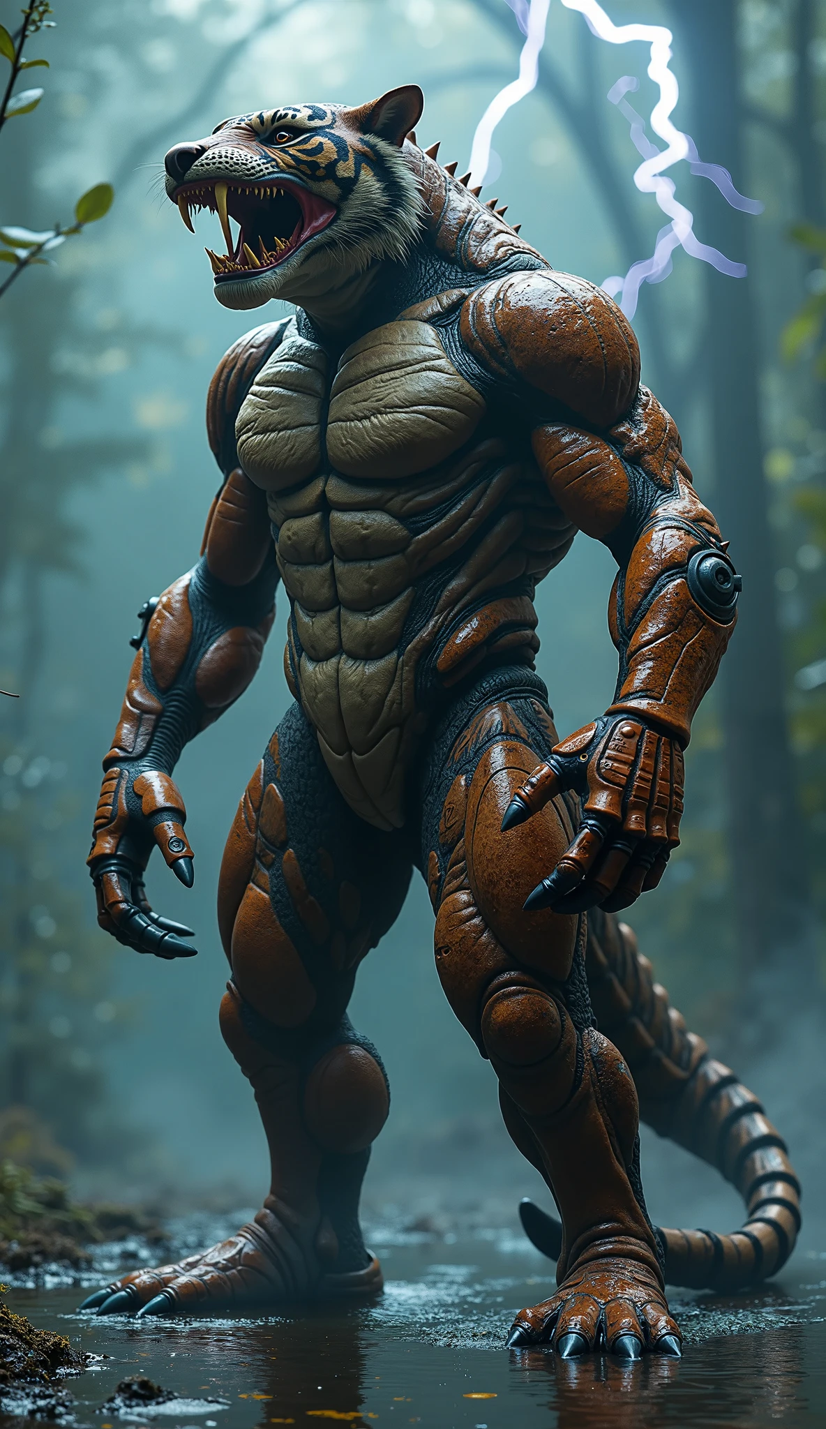 A human with crab