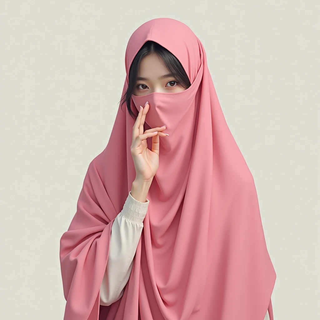 50 years Old, Hijab Indonesian mature woman, Big Tits : 66.9, Gamis, Breast out from her clothes : 1.9, at doctor office, Dark light, at Nighttime, masker