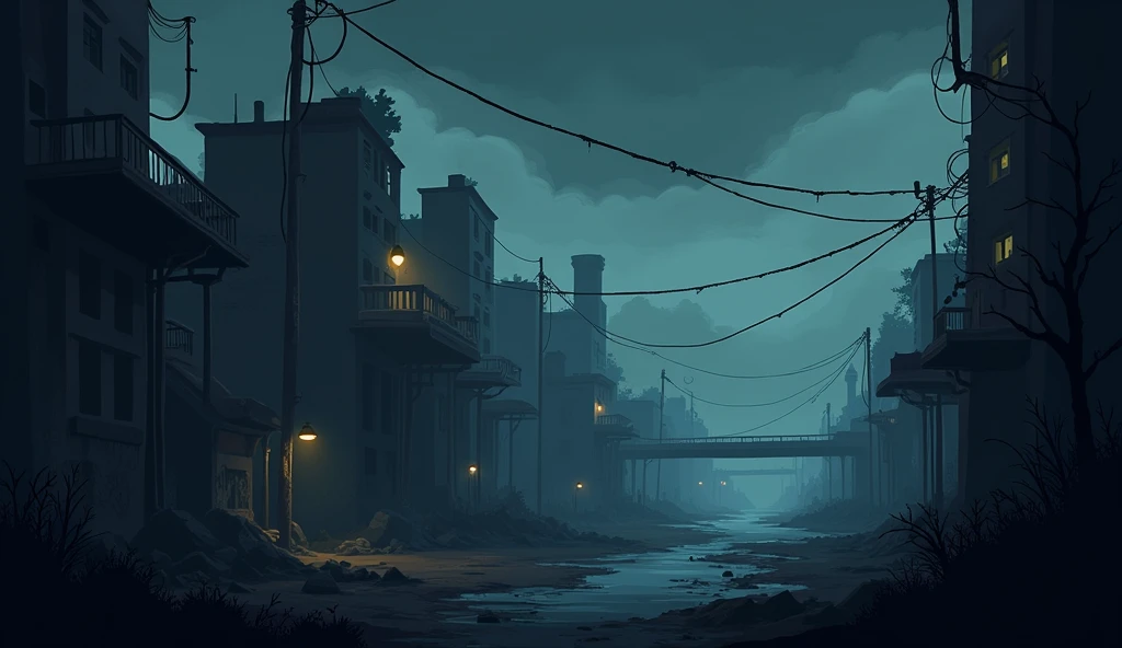 draw a background for an indie platformer dark 2d