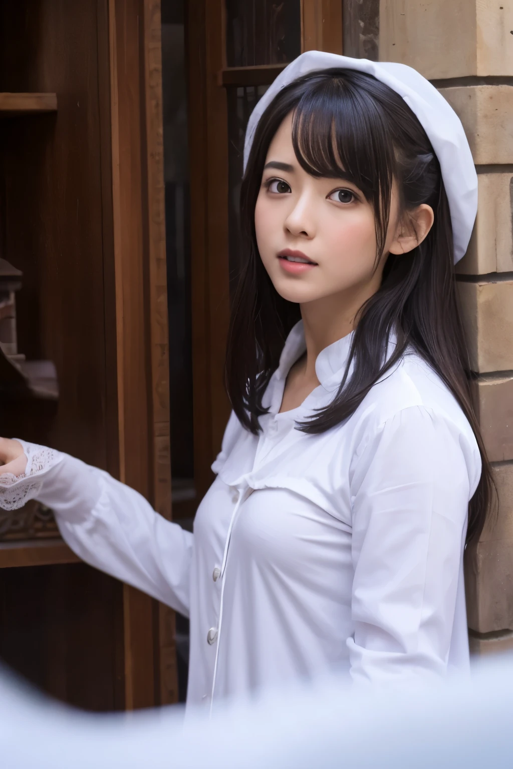 Alafed Asian woman with short black hair and white shirt, real life anime girl, Ayaka Cosplay, white hime cut hairstyle, mayuri shiina from steins gate, mayuri shiina, closeup Iwakura Lain, Realistic Young Gravure Idol, iwakura lain, Ayami Kojima Amano, Anime girl cosplay