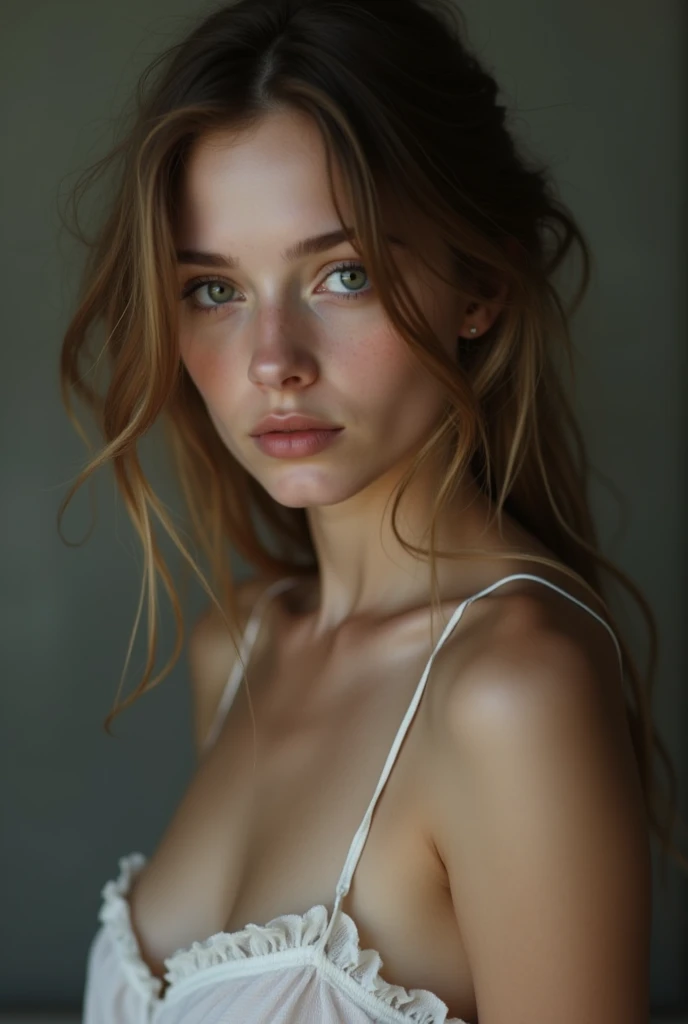 a stunning portrait photo of a beautiful woman wearing sexy lingerie, outdoors, detailed face, detailed eyes, detailed lips, detailed skin, natural lighting, cinematic composition, cinematic lighting, highly detailed, photorealistic, 8k, hyperrealistic, dramatic lighting, chiaroscuro, dramatic shadows, rich colors, vibrant colors