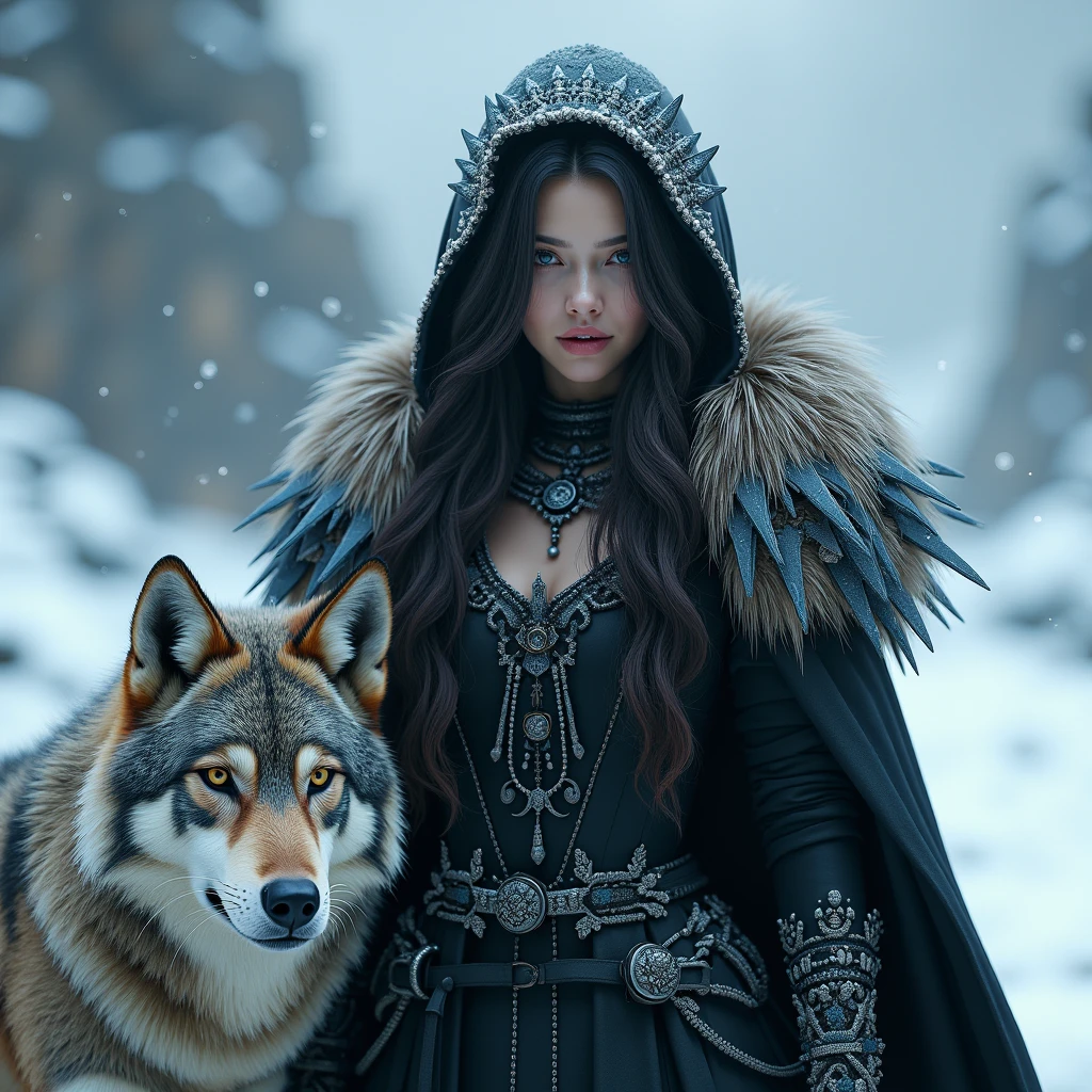 4k highly detailed realistic digital extremely high quality RAW photograph, a portrait photo of Mona Lisa that lived with wolves her whole life is now leading them to battle. torn clothes exposing (nude:1.4) body, armored pauldrons, fangs, curled horns, big breasts, ((snow and blood)), ((wolf tattoos)), epic, hyperrealistic, hyperrealism, 8k, cinematic lighting, greg rutkowski, wlop, (f1.8 short focus bokeh)