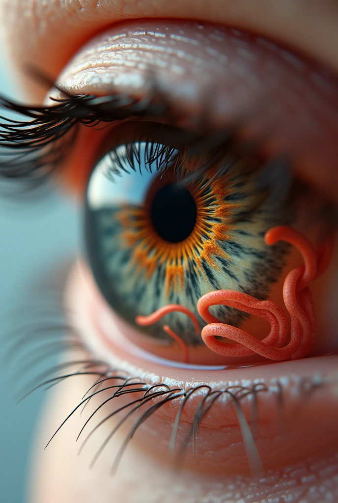 eyeball, rule of thirds, tilt-shift, dark Sepia spagetti growing and intertwining out of the ground, chaos, oozing thick Powder blue liquid, wet, reflections, splatter, detailed cornea, disintegration, stars, vibrant, high quality, ultra detailed, (intricate:1.4), (by David Chipperfield, Chris Foss) <lora:xl_more_art-full_v1:0.8> <lora:add-detail-xl:0.8>
