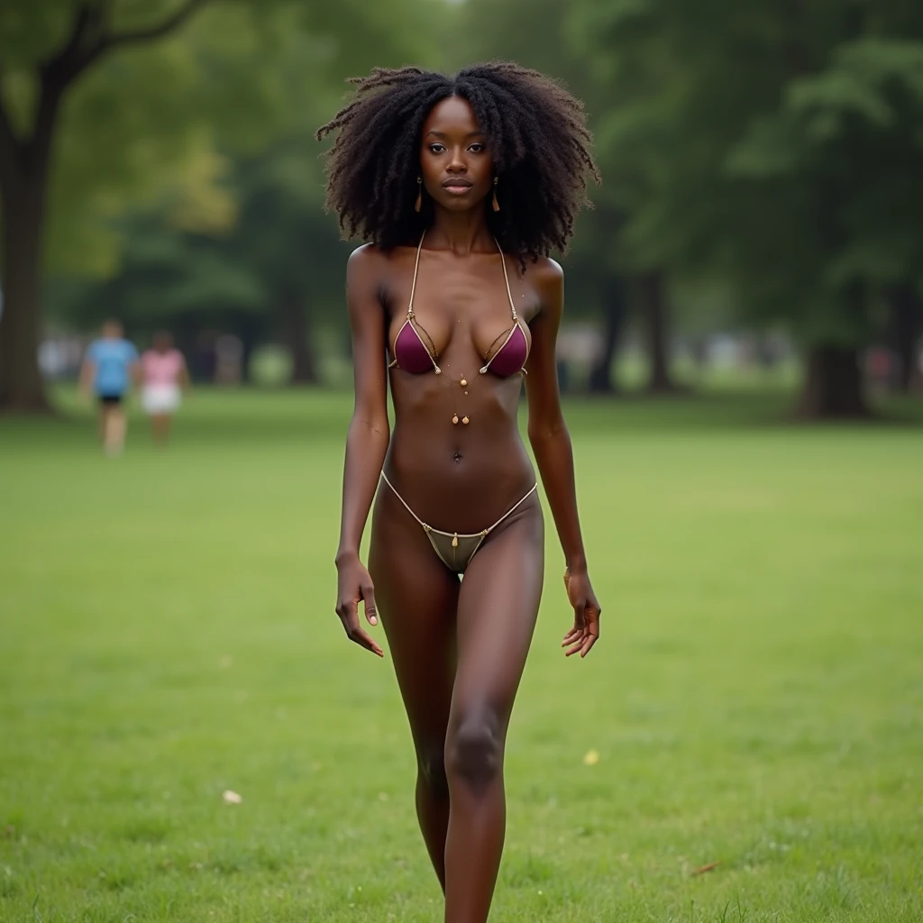 sexy black woman nude hi noon in the park