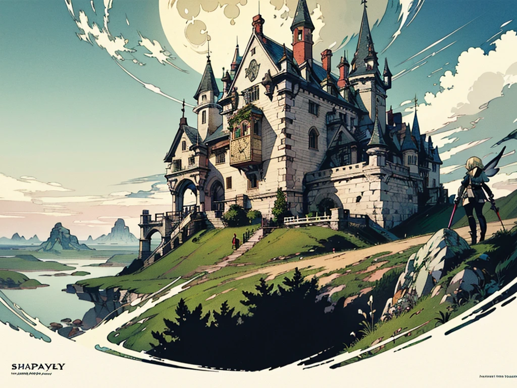 (((フラットart))),( best quality :1.2, absurd,Realistic, detailed),Landscape only,Castle in the sky with the full moon in the background,Landscape only, detailed背景,Landscape only,Front View,Landscape only、Bravely Default: Flying Fairy, Bravely Default \(series\), Nier,  Final Fantasy, ソードart、CD　 jacket　art、 (((フラットart))),( best quality :1.2, absurd,Realistic), detailed背景,,Bravely Default: Flying Fairy, Bravely Default \(series\), Nier,  Final Fantasy, CD　 jacket　art、,  Bold Outline ,  Flat Color , Sharp Shadow, Graphic Style, (manga influence), Beautiful line art,  ,( best quality)),(  ultra high resolution with forest background ),( ultra-detailed),( detailed depiction),(( best anime )),( Best Artwork ),Sharpness,,超精密なart,Castle in the sky with the full moon in the background、Spirit of the Spring 