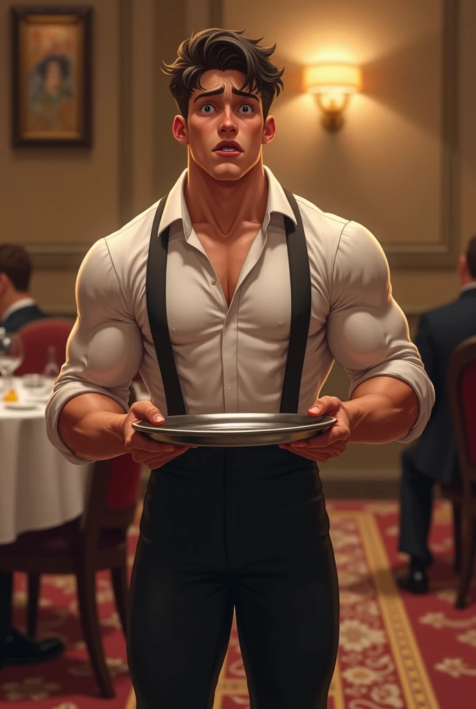 Detailed, high-quality CG illustrations based on tough and aggressive British gangs. The work captures the essence of the avant-garde and instinctive world of the British underworld with complex and extremely detailed descriptions of classic English pub food, including crispy and perfectly seasoned french fries, and a male model with glasses.
