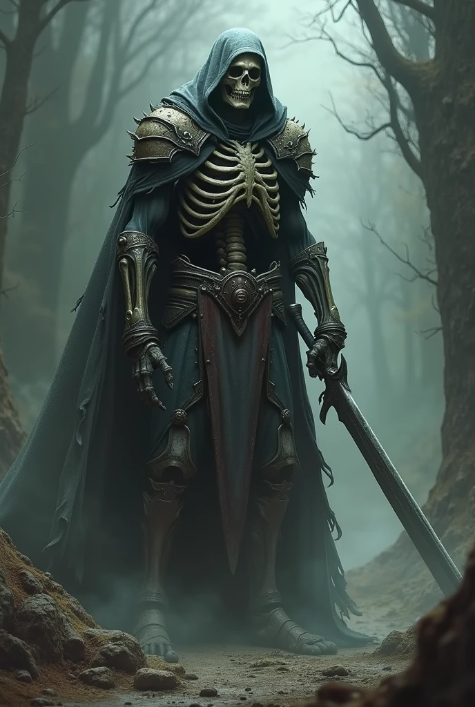 (Extremely detailed 8K wallpaper), a medium shot of a fearsome necromancer, Intricate, High detail, dramatic  