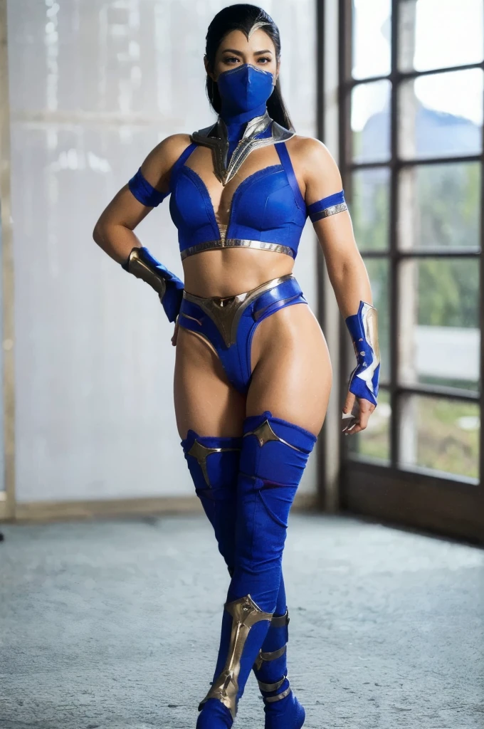 Kitana, (melhor qualidade,ultra-detalhado,Realista:1.37), lindo rosto detalhado,Simetria perfeita,corpo perfeitamente modelado,Maquiagem perfeita,cores vivas,studio lighting