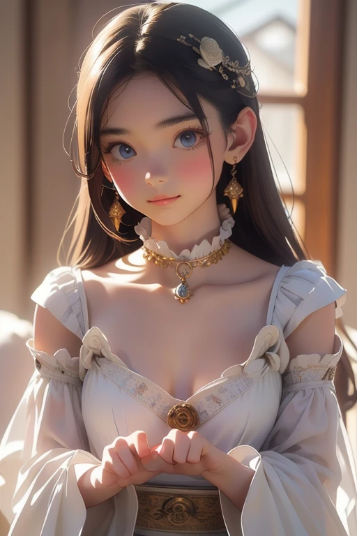 1 girl,(Highly detailed skin),bent,,beautiful胸,Big Breasts,Pale skin,Pointed Chest,Erect nipples,(Fantasy art,Best image quality,surrealist portrait,(8k),Ultra-realistic,最high quality, high quality, High resolution, high quality texture,Attention to detail,beautiful,become close,Highly detailed CG,become closeテクスチャー,Realistic expression,masterpiece,Presence,dynamic,bold),Bob Hair,(Very thin hair),(Very soft hair),(Super Straight Hair:1.5),流した長いbangs,Hair above one eye.Black Hair、bangs、Look forward、Looking at the audience、Two-dimensional beautiful girl、smile、The bride with the perfect female body who walked into the church, delicate face, high nose, bright eyes, soft lip shape, holding a bouquet of flowers, white transparent silk scarf on her head, accessories (bracelets, necklaces, earrings, bracelets), shoulder-length hair, light makeup, medium breast size, wearing half jacket, selfie, Canon EOS clear facial features, 8K high resolution, clear and realistic details.