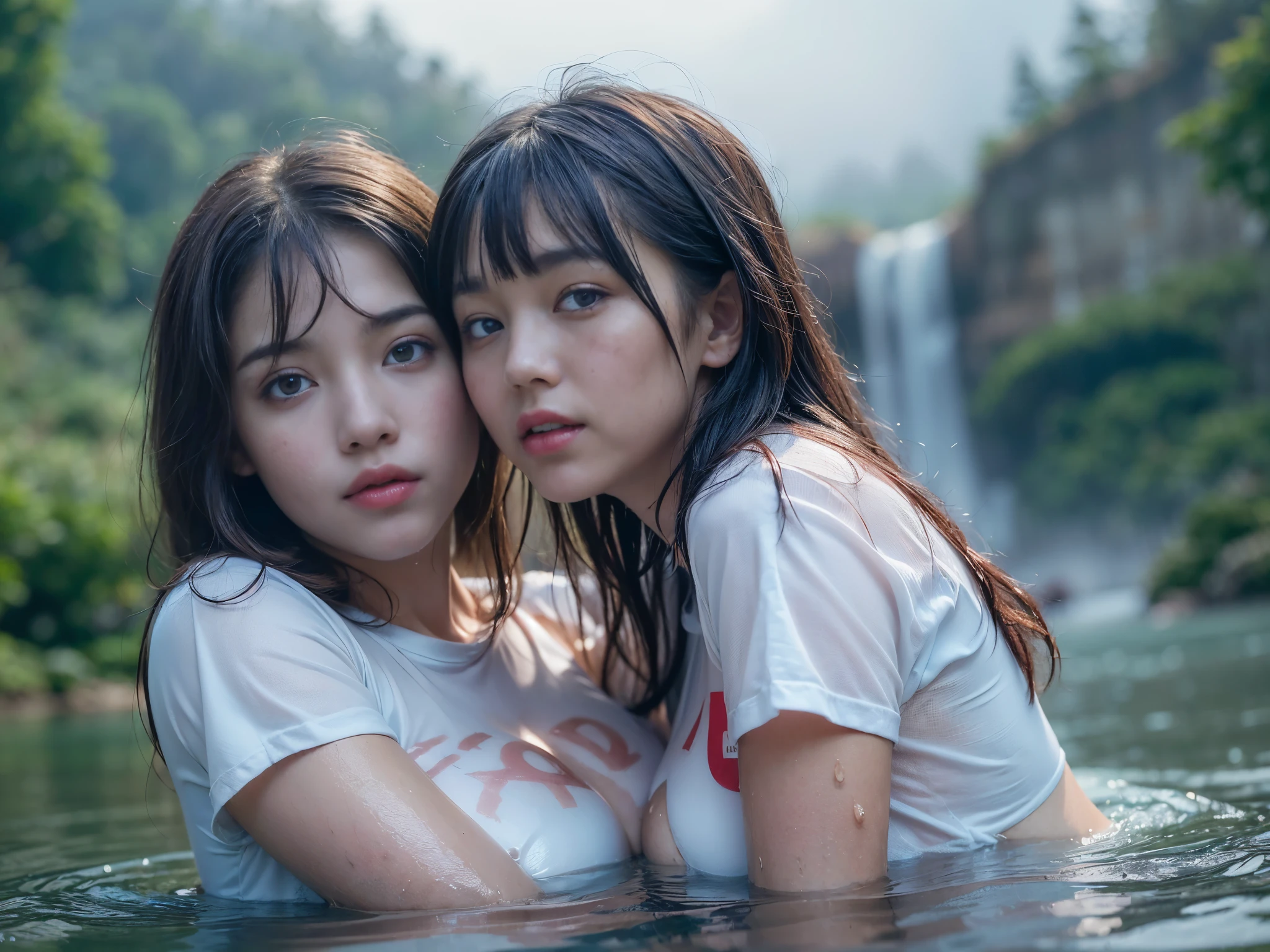 A beautiful Japanese girl with fair skin and angelic features............... 、One girl、She is a teenager、Looks like a slender 12 year old.Bust is 74cm、she dives into the sea、she swims like a fish、tome'a little embarrassing for her. She has a childish appearance with a flat chest. 、 The atmosphere in the village is professional and clean.............. ...... The artwork is、Must be realistic, Highly detailed photorealistic quality, high resolution render, Gives a cute and innocent atmosphere. Lighting should be balanced and natural, Beautifully illuminate the scene.、The setting is a fishing village.、There are many male fishermen in the fishing village.、Gunze、taiwan wacoal、The lower body is a loincloth、I'm wearing cute underwear、I look good even when I get wet.