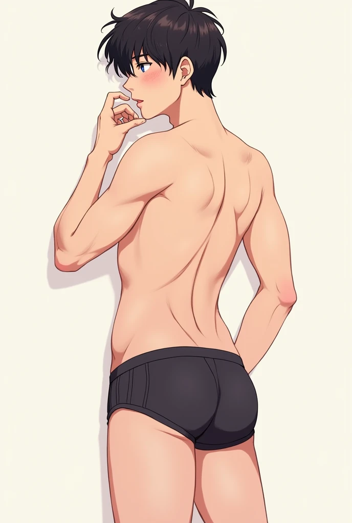 boy; junior high school; sada; mic; brother; g-string; position that highlights the buttocks; ssmile; innocent looking; look without malice; cocked ass; fully highlighted ass;
