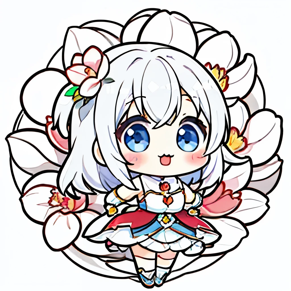 best quality,masterpiece,Chibi character,(cute:1.5), fantasy ,Magnolia,biceps,White background