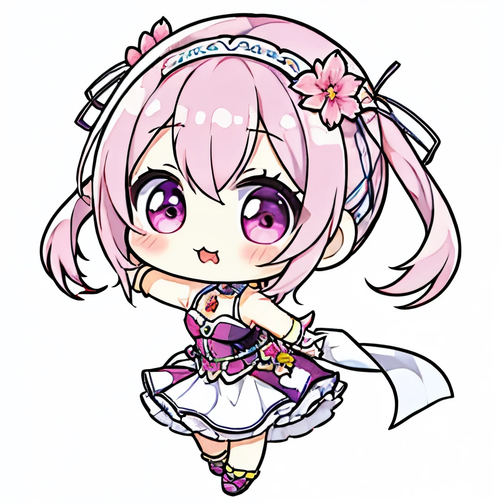 best quality,masterpiece,Chibi character,(cute:1.5), fantasy ,Azalea,biceps,White background