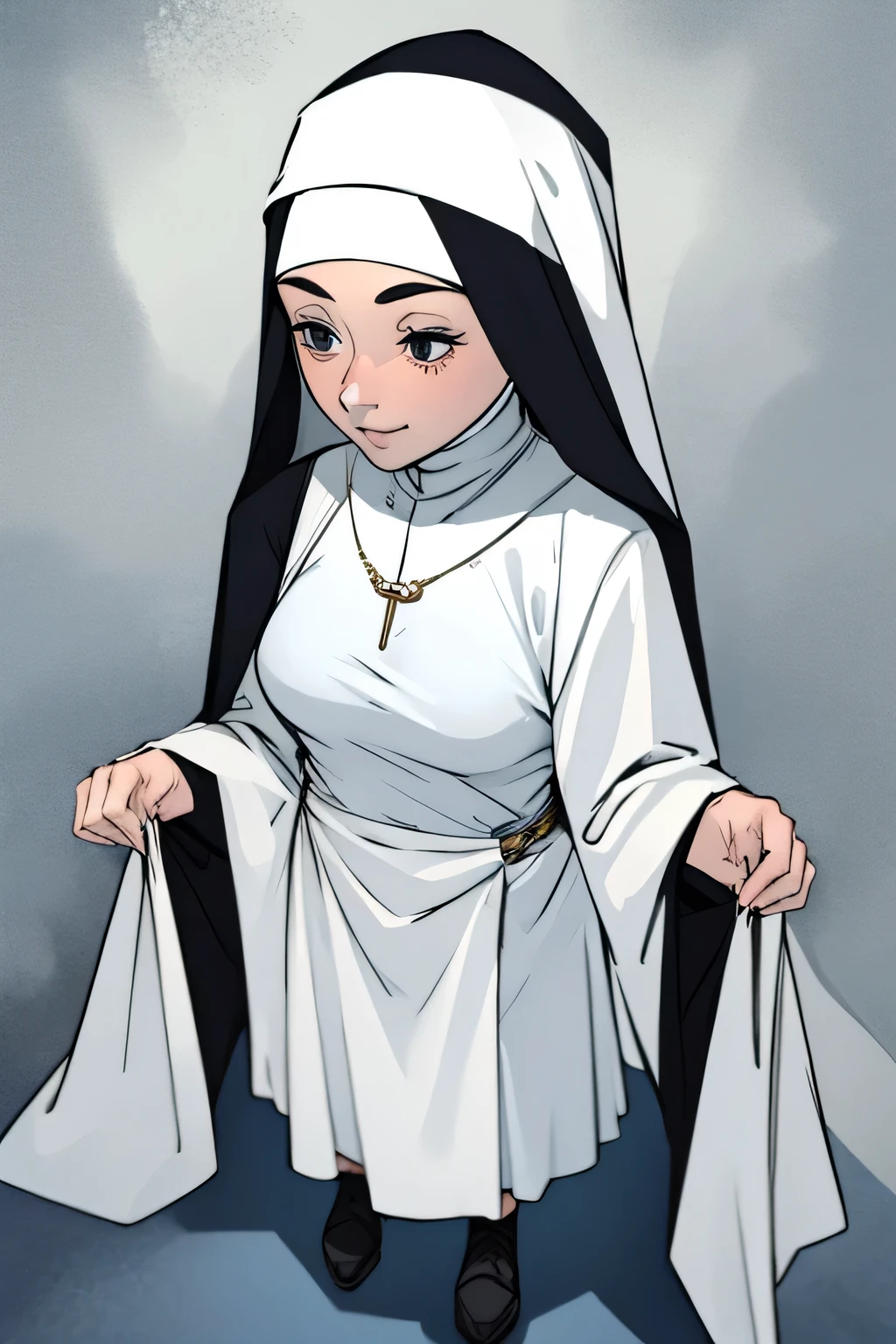 woman dressed in nun dress