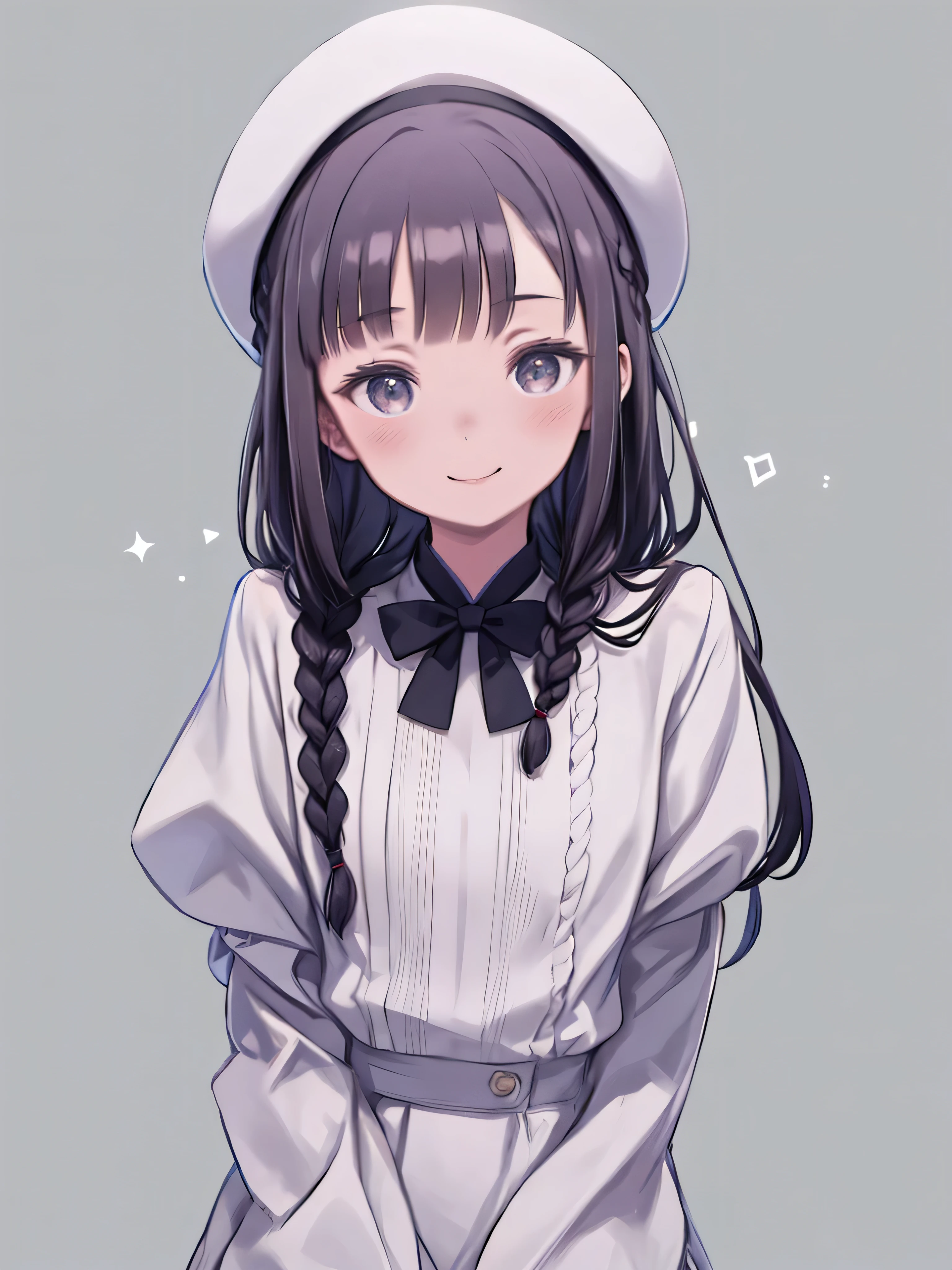 Anime girl with long hair wearing a white hat and a white dress - SeaArt AI