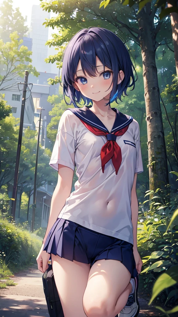 beautiful detailed girl,(masterpiece,best quality,extremely detailed:1.2),((cowboy shot:1.1)),(solo,10 years old,kawaii,slender,small breasts:1.25),(pained look:0.8),((white underwear) in ((Torn school uniform)):2),(dirty:2),blush,shy,weep,standing,(deep forest:1.5),(hug:0.4),rating: general, newest,Sexy face