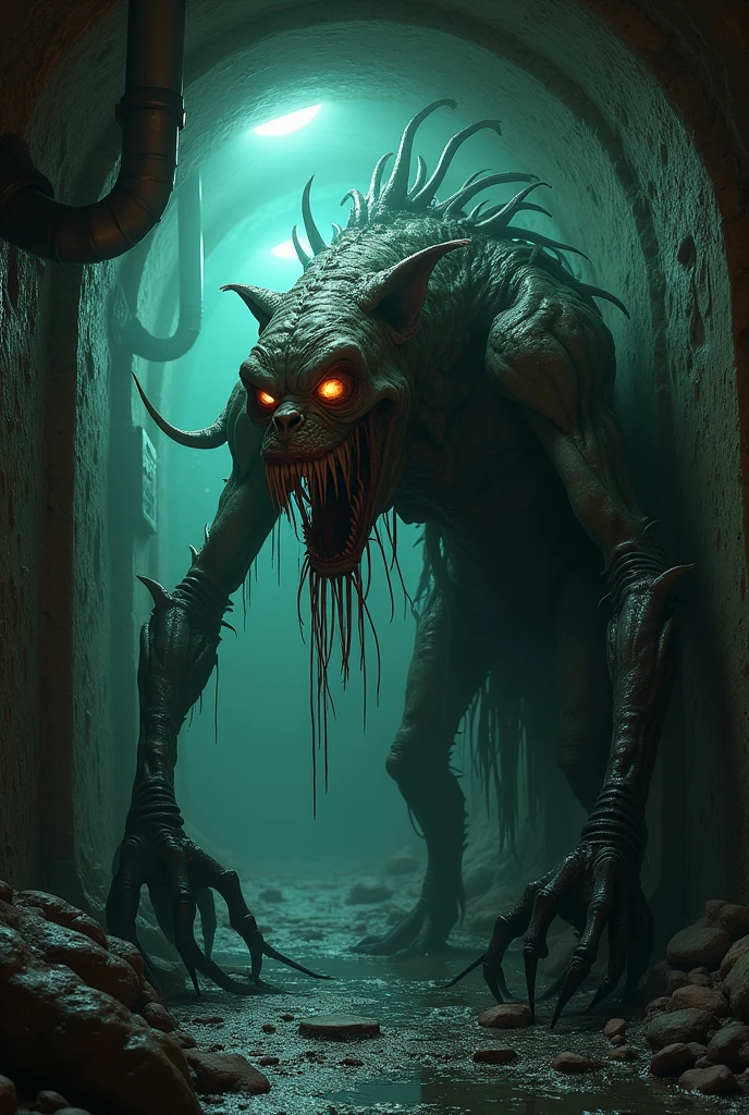 a werewolf woman with a scary face and a scary body, foto de SCP-173, scp-049, scp-106, Disfigured, scp 3008, arte conceitual de terror, Silent Hill concept art, SCP-173, creepy creature of mutant flesh, scp 173, An anomalous SCP object