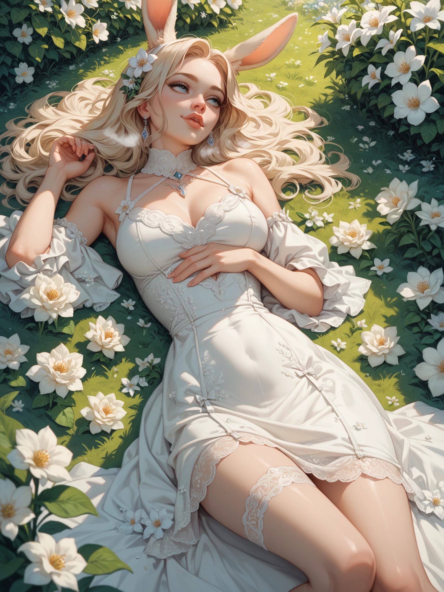 White gauze dress，Corset