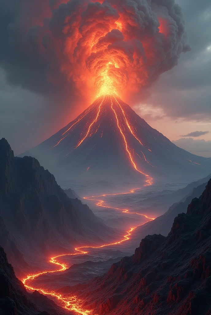 volcano with lava and lava pouring out of it at night, volcano eruption, volcanic eruption, amazing volcanic eruption, volcano exploding, erupting volcano, eruption, volcano, volcano landscape, erupting volcano in distance, volcano background, volcano setting, volcanic, active volcano, vulcano, dark volcano background, reflecting an erupting volcano, horizon of an erupting volcano, volcanoes