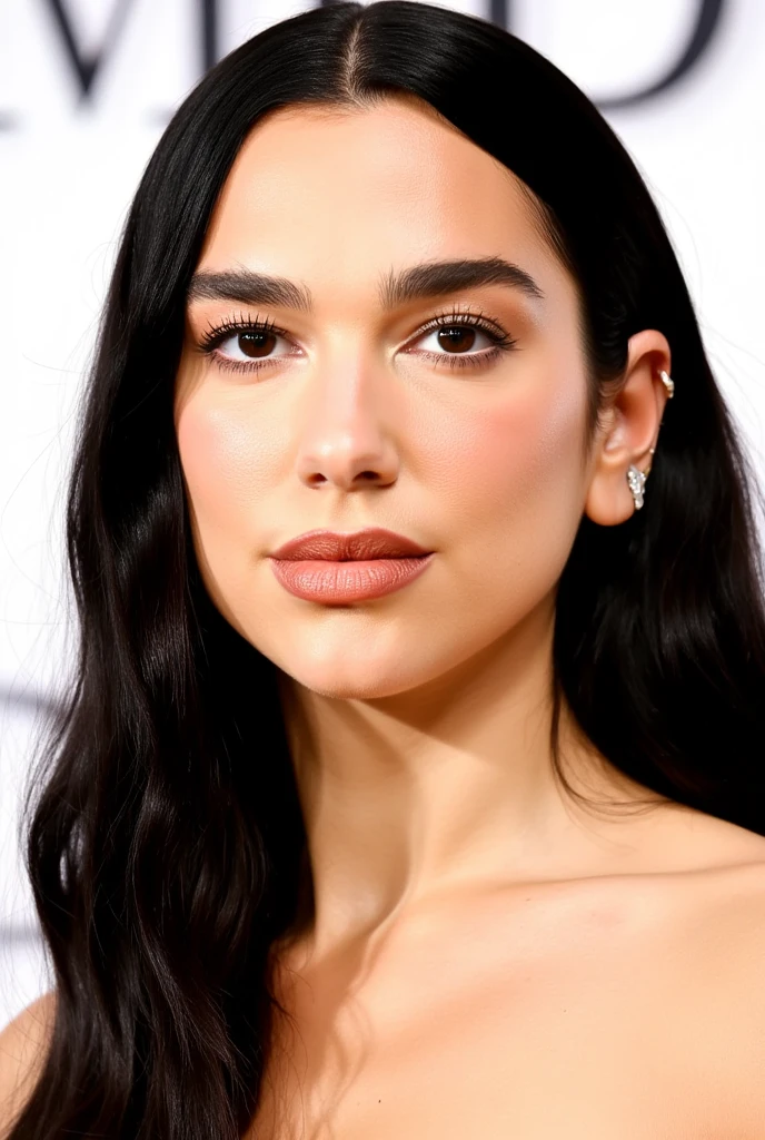 An America lady with a long black hair, light skinned, dark brown eyes with long dark lashes, with her high cheeckbones and thickish lips around a well formed mouth that tells the beauty of the rest off her perfectly hourglass shaped body,