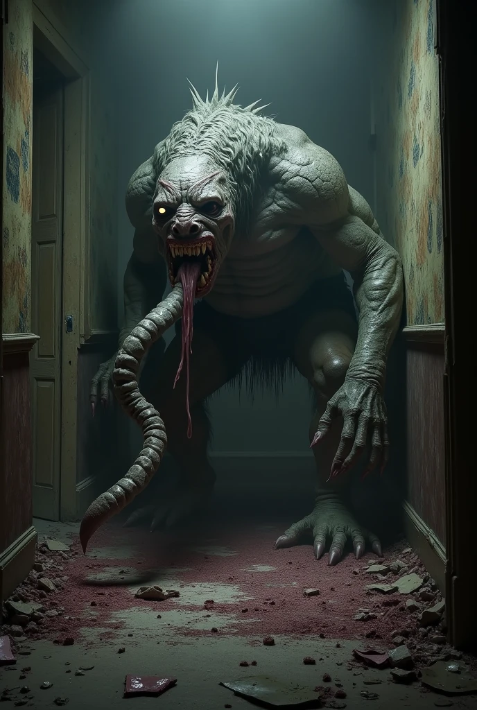 photographed, unknown creature, under the bed, horror vibe, detailed, best composition, dramatic lighting, horror, scary
