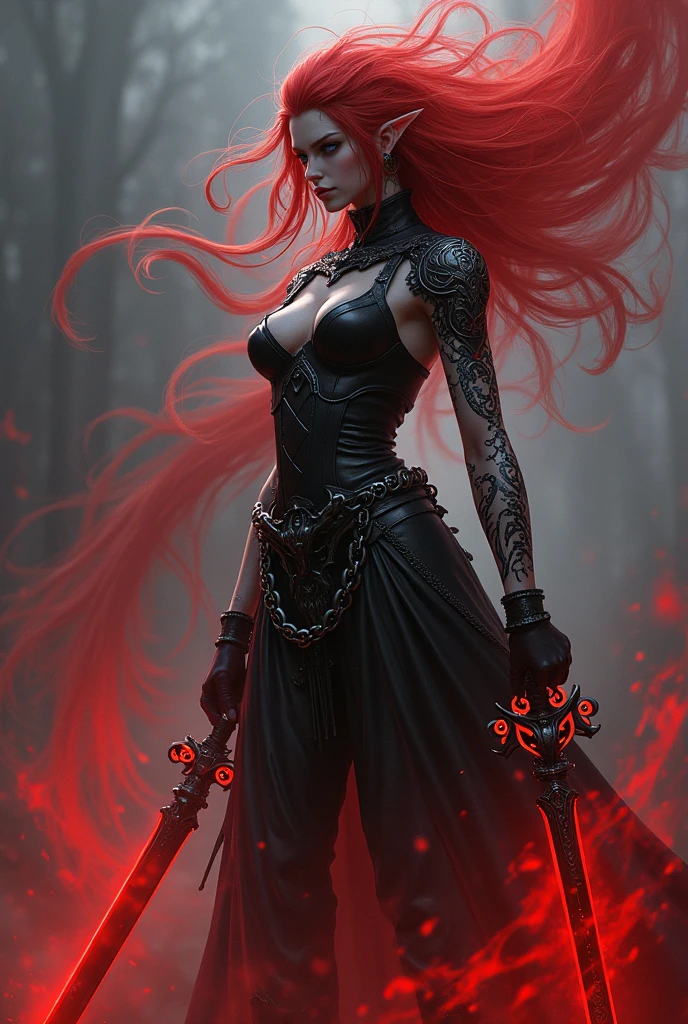 um close up de uma mulher com uma espada, arte de estilo fantasia sombria, design de personagens de fantasia sombria, in style of Arte de Fantasia Negra, arte conceitual de fantasia sombria, Vencedor do concurso Artstation, Arte de Fantasia Negra, epic and exquisite character art, arte de personagem impressionante, arte conceitual sombria, Arte de Fantasia Negrawork, Peter Mohrbacher. Motor irreal, Dark Fantasy Illustration